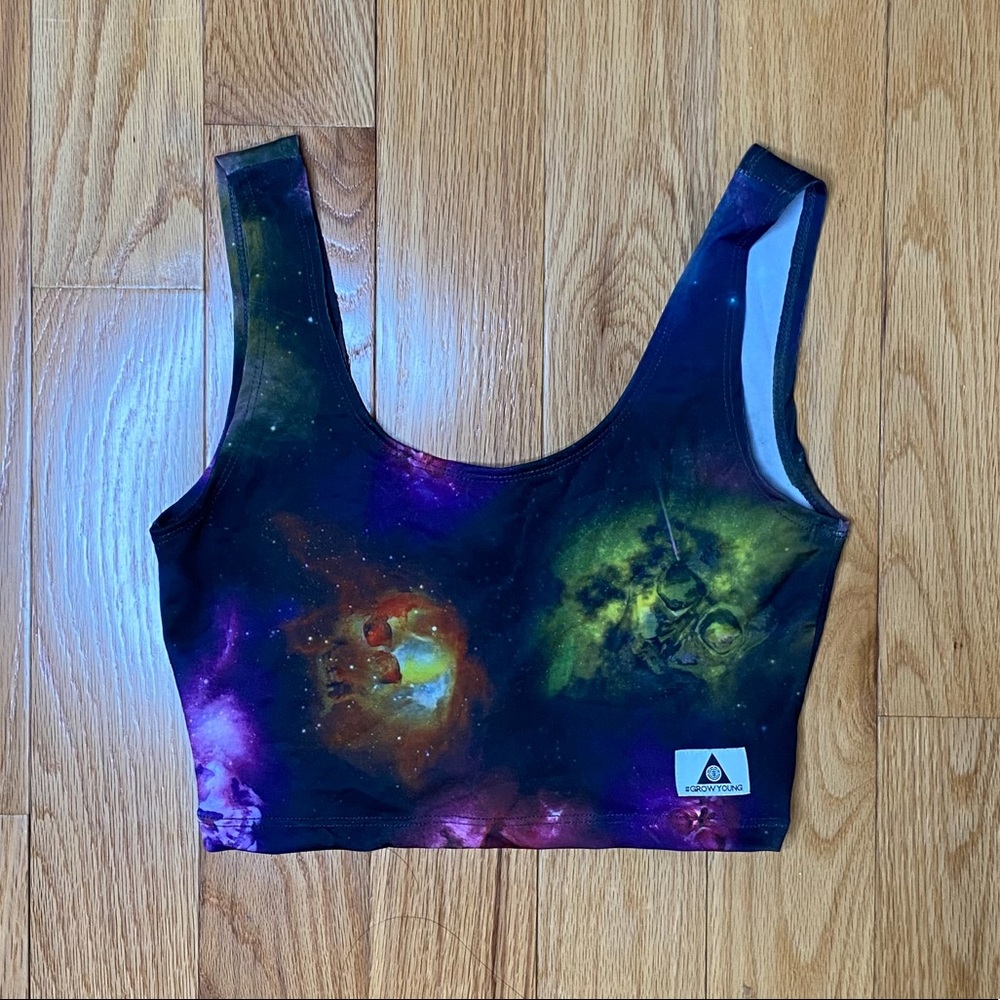Space print crop top
